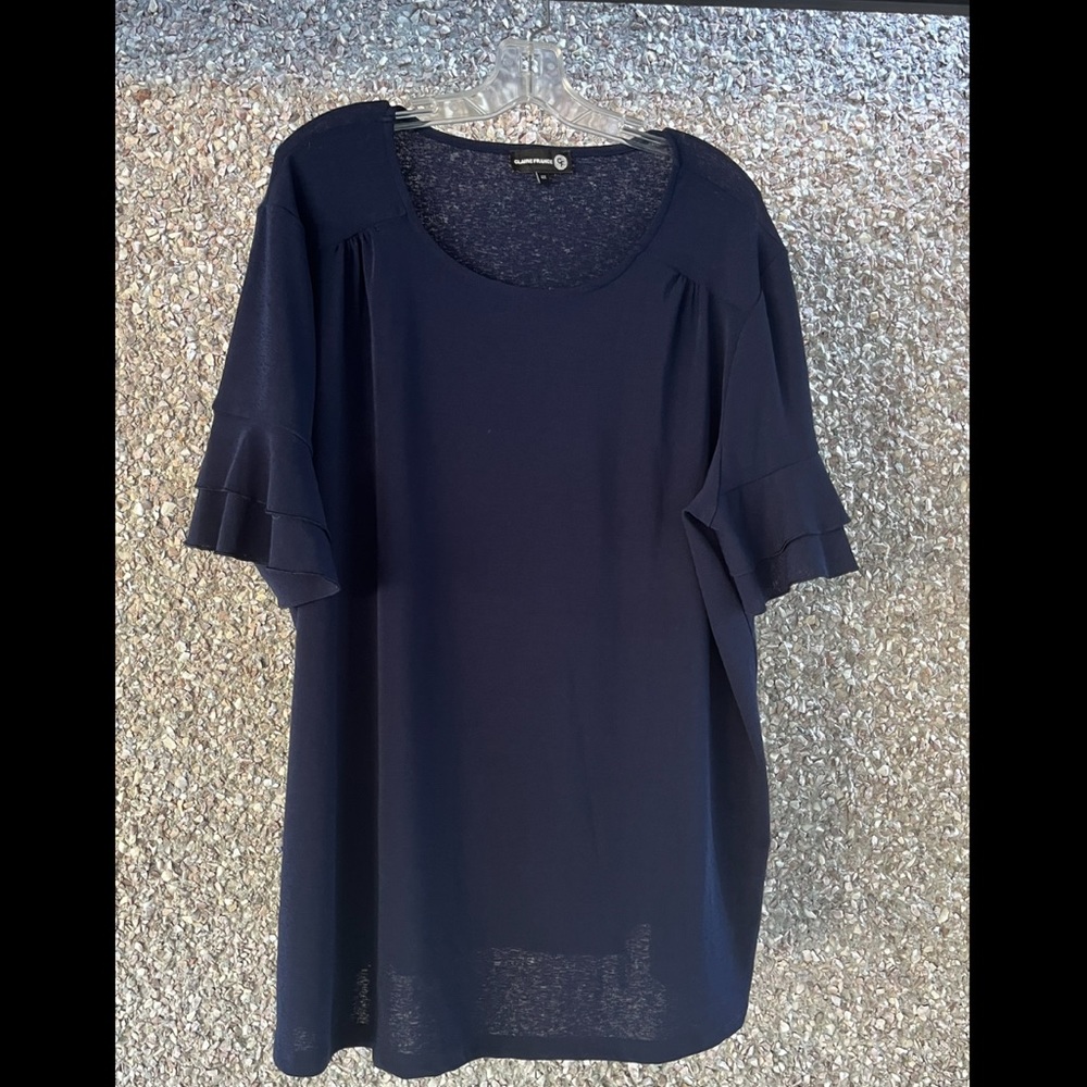 CLAIRE FRANCE Navy blue top 4X